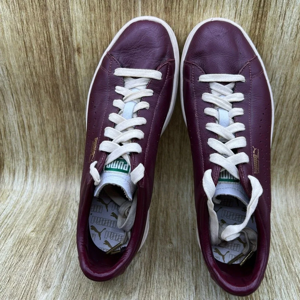 Puma Court Star NM Sneakers Men's Size 10 Burgundy Leather Low Top 357883-08